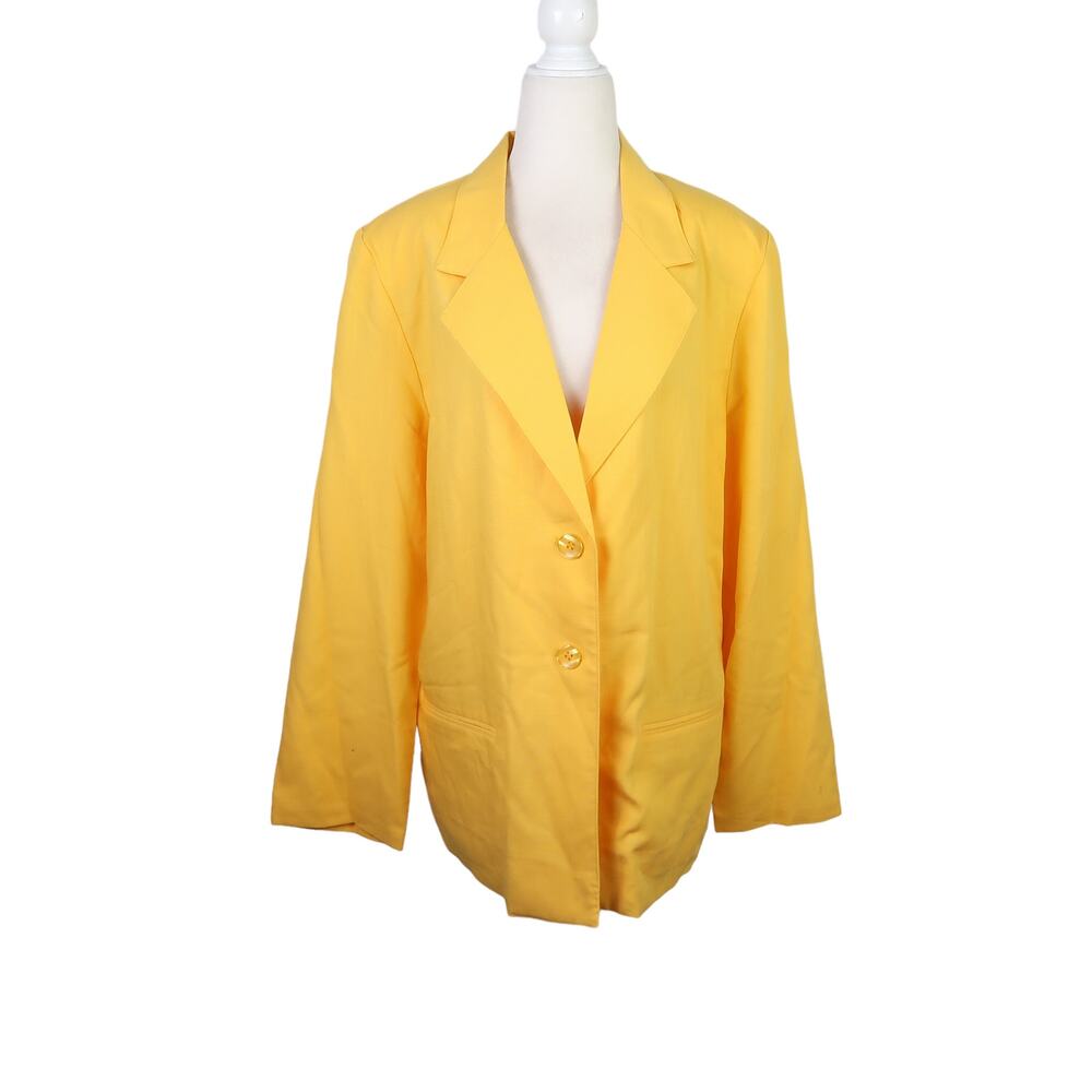 Vintage 90s Sag Harbor yellow blazer jacket L